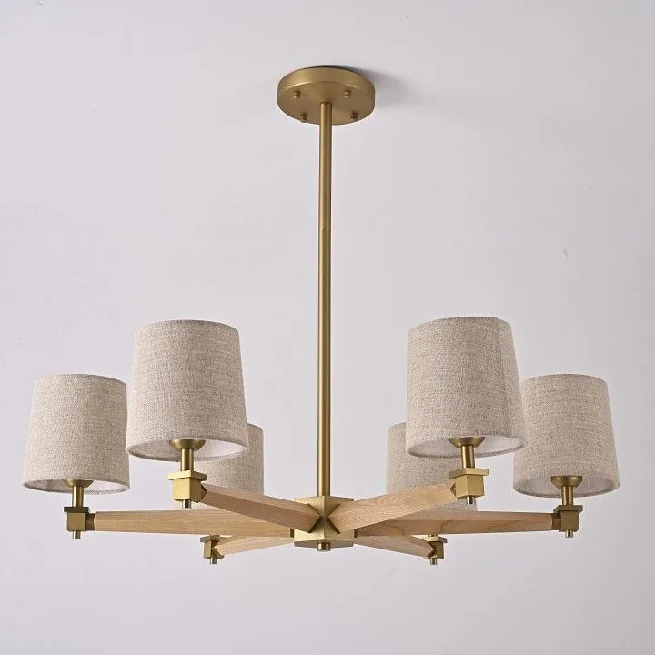 Люстра на штанге Imperiumloft Jorgenson Beige/Light wood STAVRA01