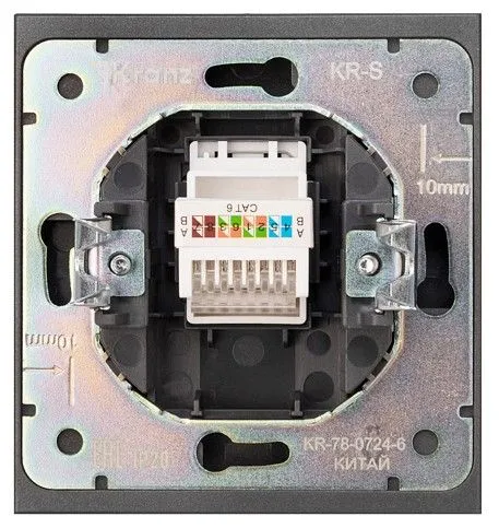 Розетка Ethernet RJ-45 и со шторками, без рамки Kranz STRONG KR-78-0724-6