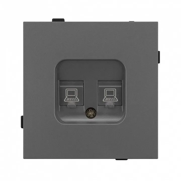 Розетка двойная Ethernet RJ-45 и со шторками, без рамки Arlight SCT-TENDO 054597