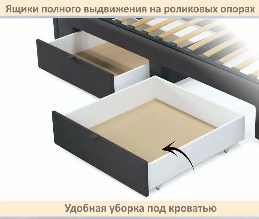 Кровать односпальная Milena 900 с ящиками