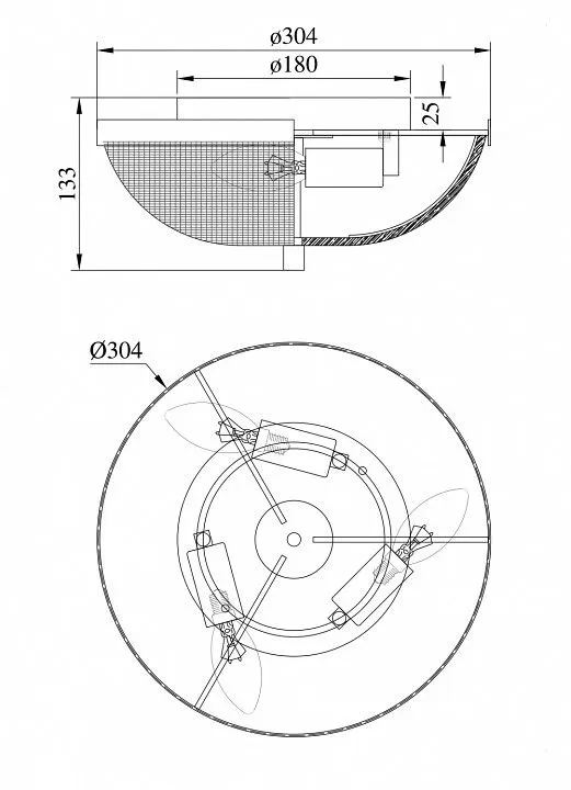 Накладной светильник Maytoni Коуп C046CL-03N