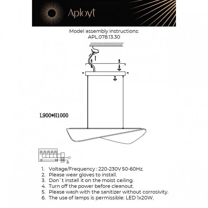 Подвесной светильник Aployt Klasild APL.078.13.30