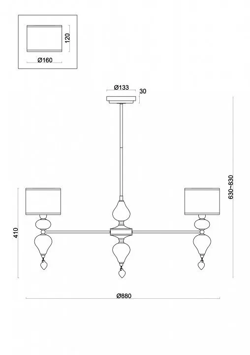 Люстра на штанге Freya Подъем FR5369CL-08BS