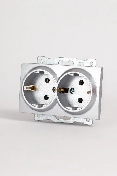 Розетка двойная с заземлением, без рамки Elbi Eleсtriс Zena Vega 609-011000-907