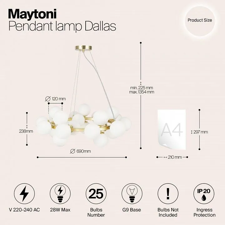 Подвесная люстра Maytoni Даллас MOD545PL-25BS