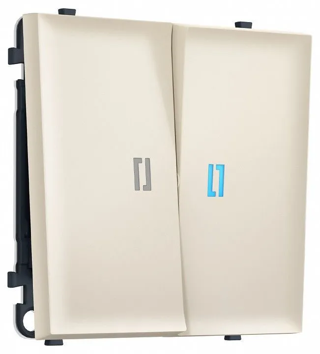 Выключатель проходной двухклавишный с подсветкой без рамки Ambrella Volt MS MS324040