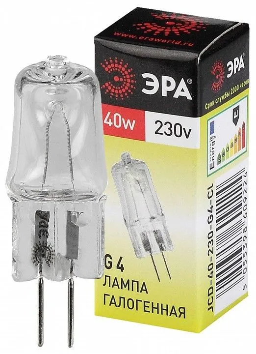 Лампа галогеновая Эра  G4 40Вт 3000K G4-JCD-40W-230V-CL