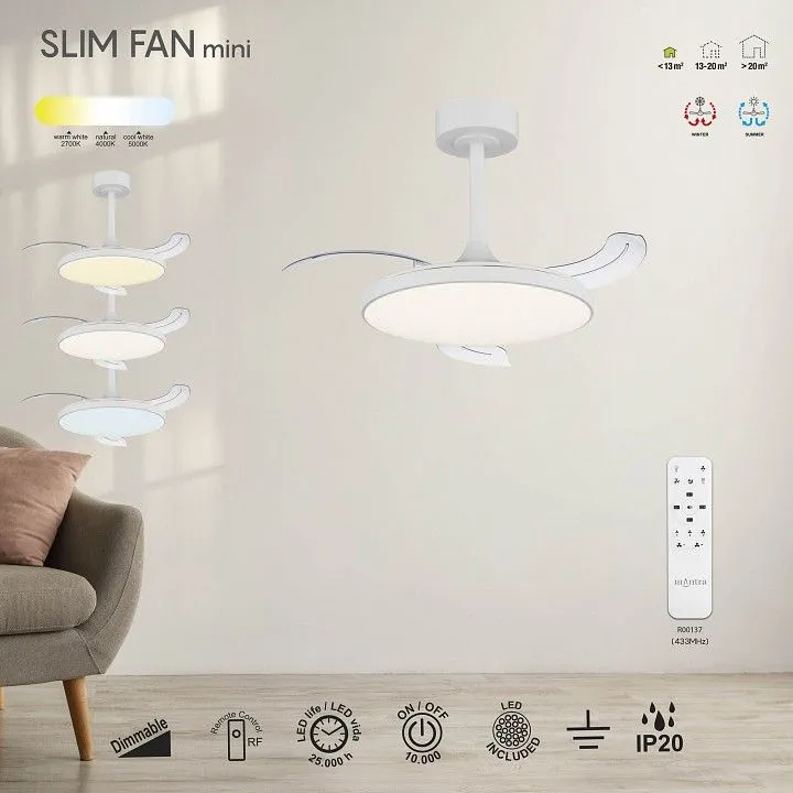 Светильник с вентилятором Mantra Slim Fan 9008