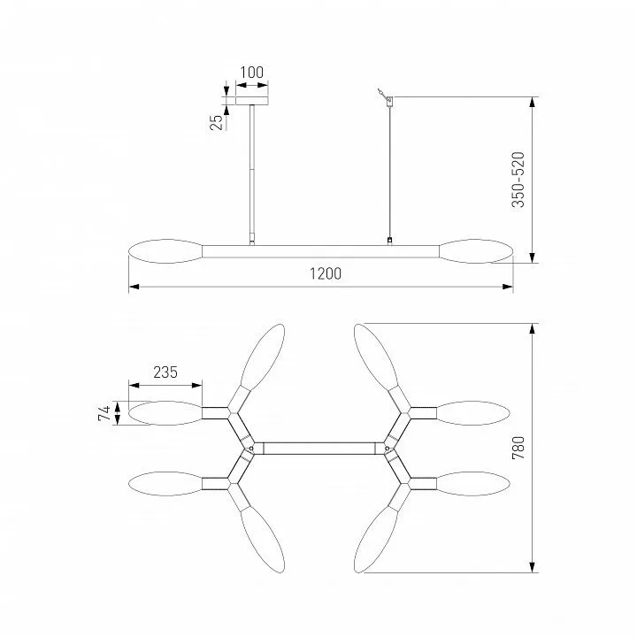 Люстра на штанге Eurosvet Covalent 30180 черный