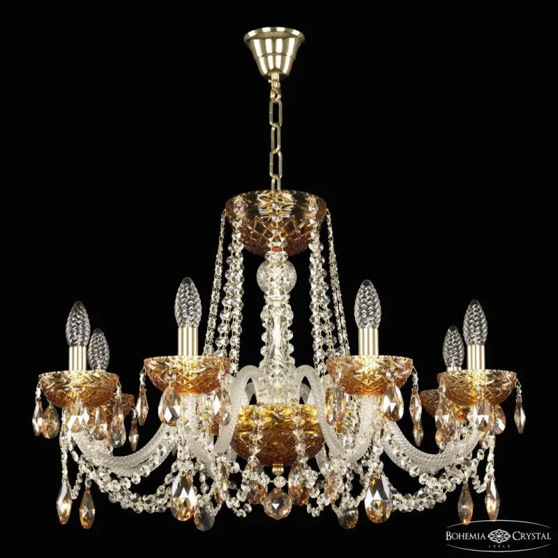 Подвесная люстра Bohemia Ivele Crystal 5402 5402/8/240 G Amber/M-1F K721
