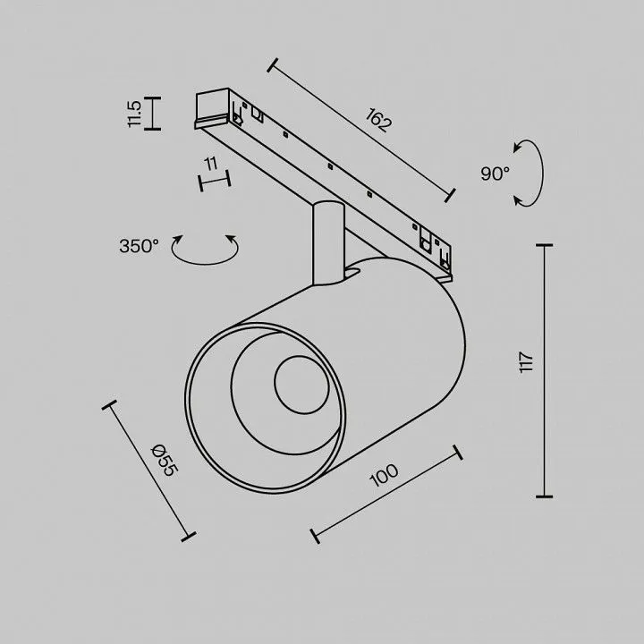 Светильник на штанге Maytoni Technical Фокус TR243-4-12WTW-DSZ-B