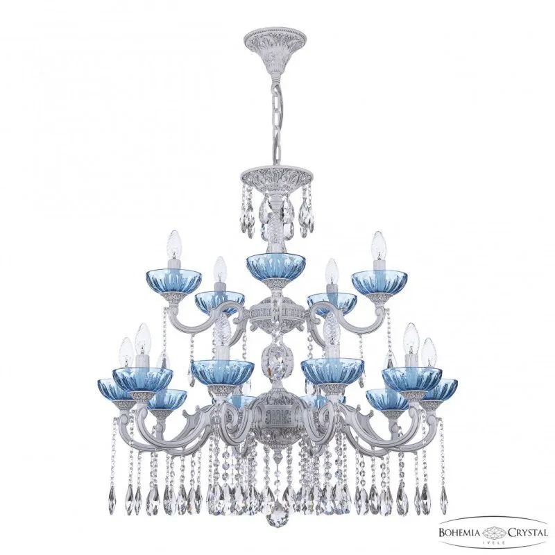 Подвесная люстра Bohemia Ivele Crystal AL7801 AL78101/10+5/250/2D A WMN P Aquamarine/M-1H