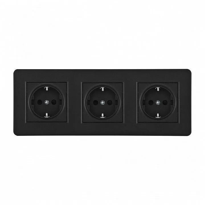 Розетка с заземлением и со шторкой Arte Milano SET16-3 SET16-3-40-1x3 black