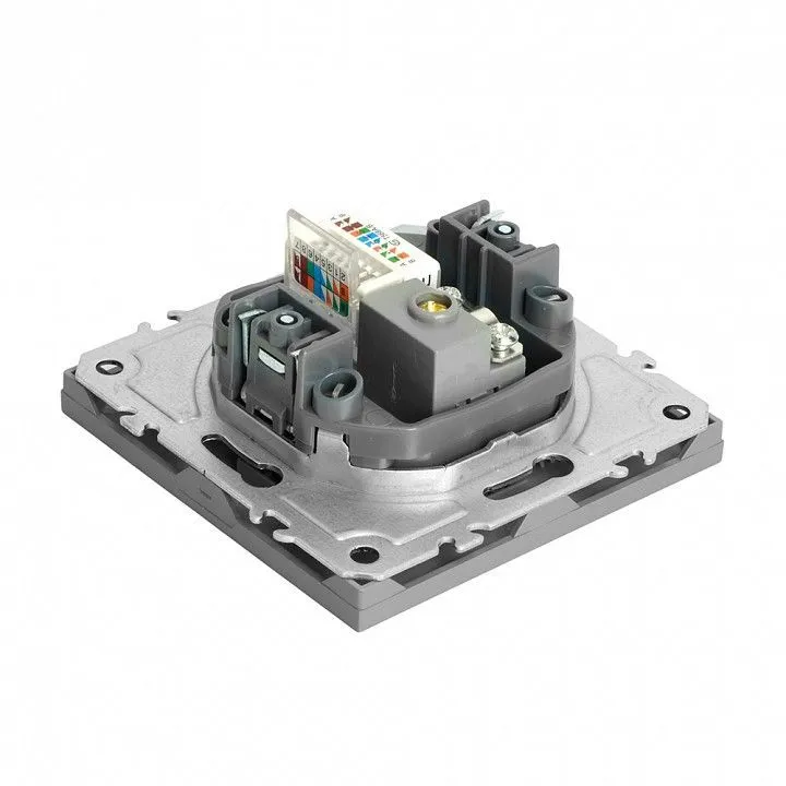 ТВ-розетка и розетка Ethernet RJ-45 без рамки Stekker Эмили 49950