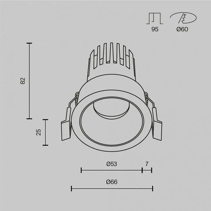 Встраиваемый светильник Maytoni Technical Омут DL115-10W-4K-B