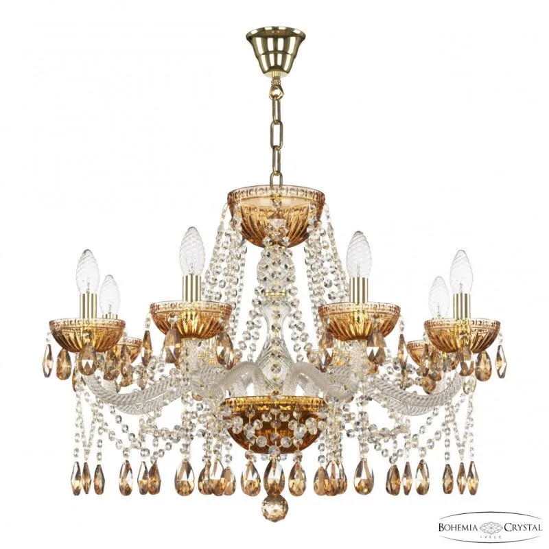 Подвесная люстра Bohemia Ivele Crystal 5413 5413/8/240 G Amber/M-1G K721