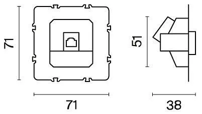 Механизм розетки Ethernet RJ-45 Voltum S70 VLS0601M