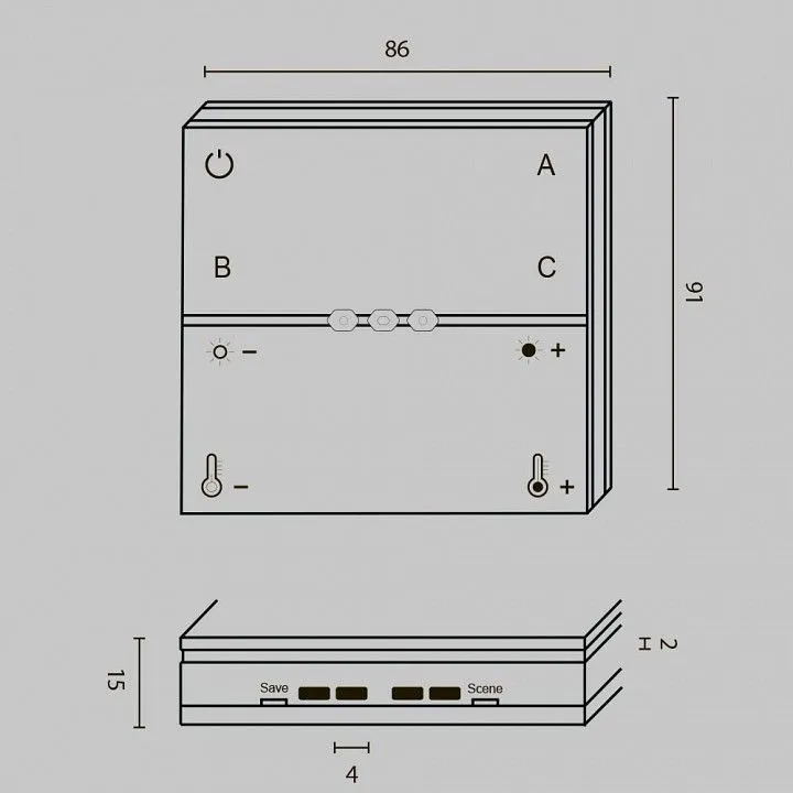 Панель универсальная сенсорная накладная Maytoni Lighting control Панель управления DRC035-Z-8-W
