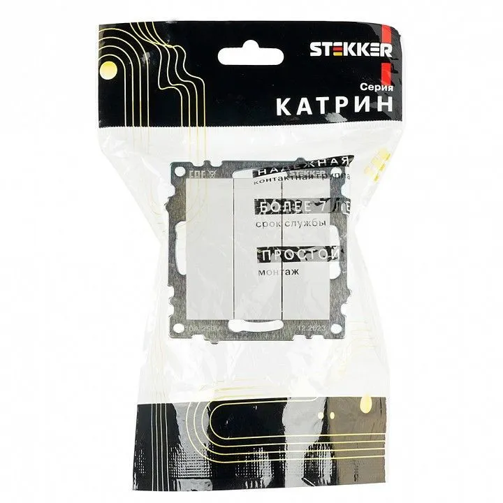 Выключатель трехклавишный без рамки Stekker Катрин 49171