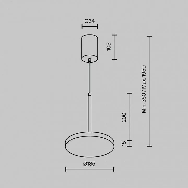 Подвесной светильник Maytoni Technical Плато P076PL-L12W4K-BS