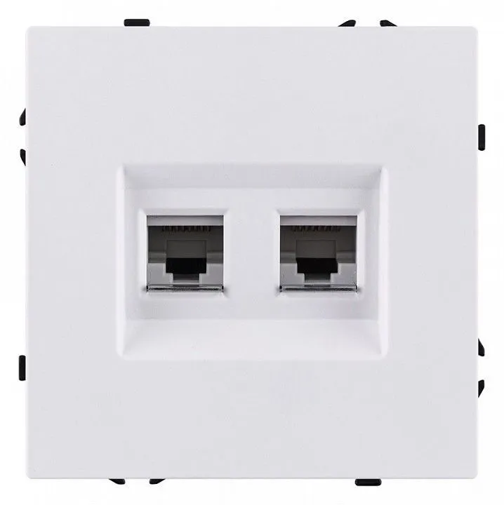 Розетка двойная Ethernet RJ-45 и со шторками, без рамки Kollinger Eclipse EC-018WG
