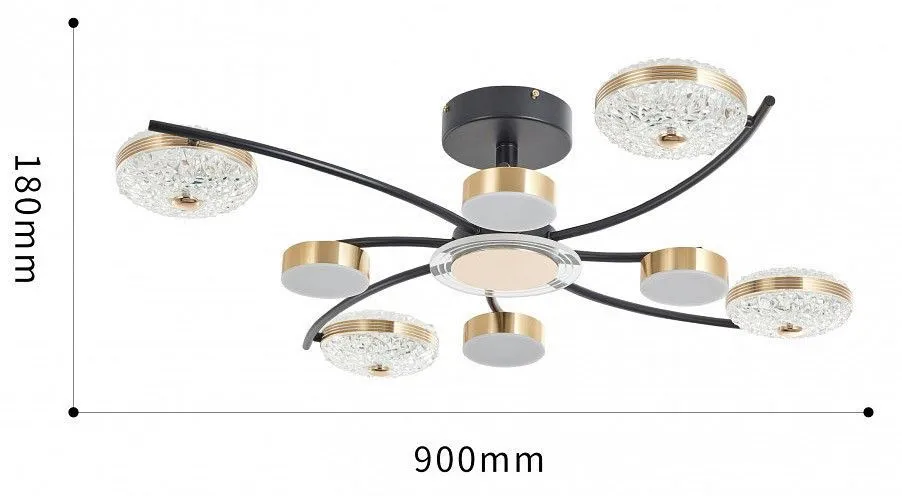 Люстра на штанге Arte Milano Ferrara-72069 279169/4+4 BK/GD