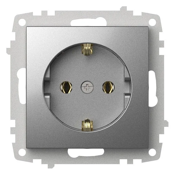 Розетка с заземлением, без рамки Elbi Eleсtriс Zena Vega 609-011000-217