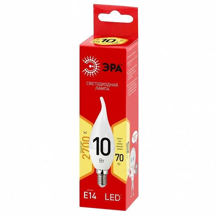 Лампа светодиодная Эра  E14 10Вт 2700K LED BXS-10W-827-E14 R