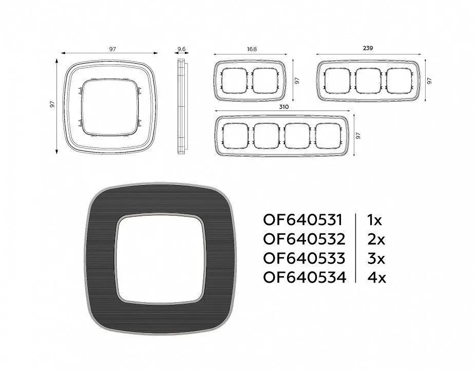 Рамка на 2 поста Ambrella Volt OMEGA OF640532