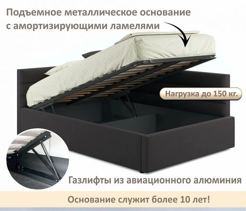 Кровать полутораспальная Aura 1200
