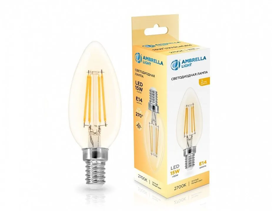 Лампа светодиодная Ambrella Light C35 E14 15Вт 2700K 351513