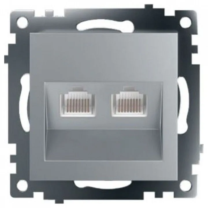 Розетка двойная Ethernet RJ-45 без рамки Stekker Катрин 50005