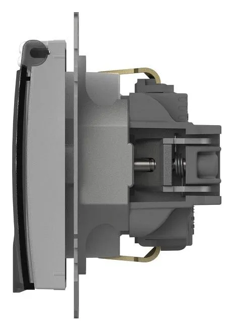 Розетка с заземлением и со шторкой, без рамки с крышкой Elbi Eleсtriс Zena Vega 609-015600-219