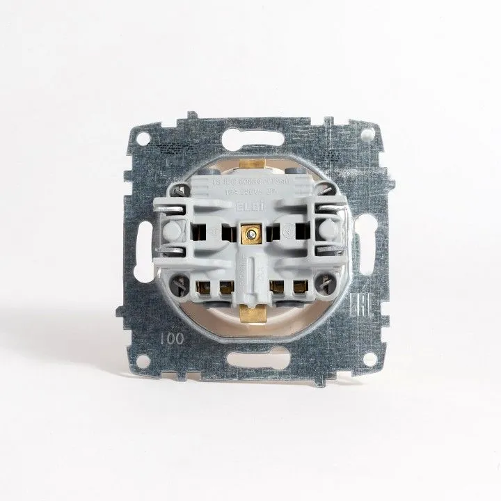 Розетка с заземлением и со шторкой, без рамки Elbi Eleсtriс Zena Vega 609-012500-243