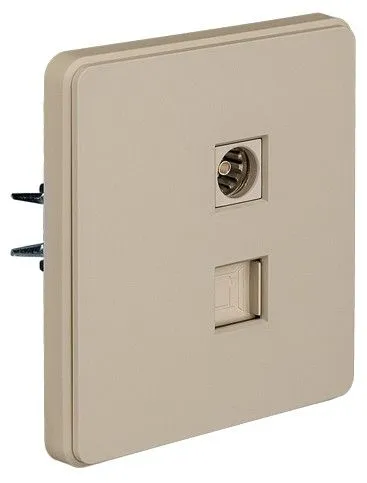 ТВ-розетка и розетка Ethernet RJ-45 без рамки Kranz ROUND KR-78-0722-7