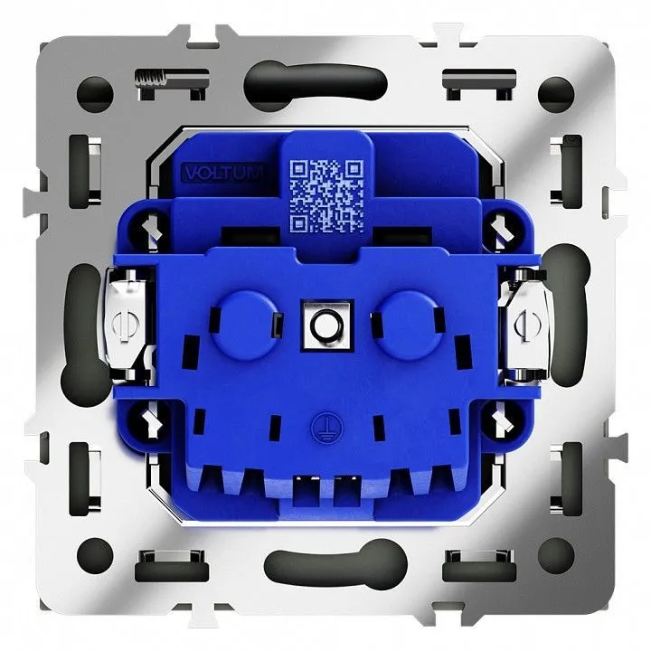 Розетка с заземлением и со шторкой, без рамки с крышкой Voltum S70 VLS040306