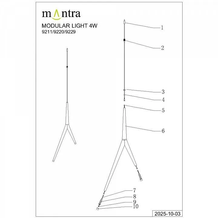 Подвесная люстра Mantra Arrecife 9362+9211 (5L)