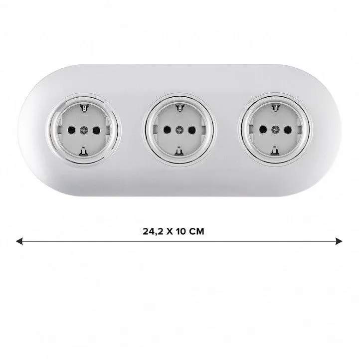 Розетка с заземлением и со шторкой Arte Milano SET08-3 SET08-3-40-1x3 silver