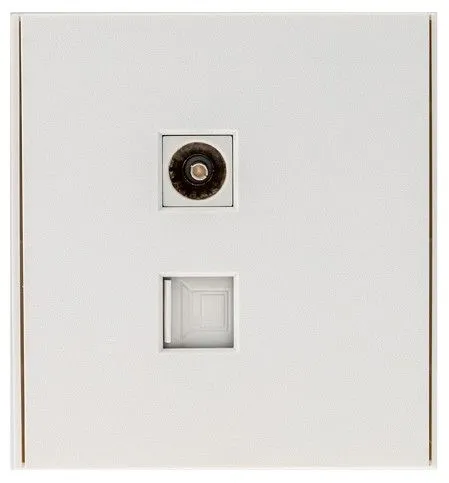 ТВ-розетка и розетка Ethernet RJ-45 без рамки Kranz STRONG KR-78-0722-4