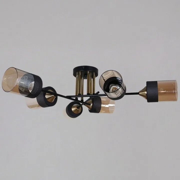 Люстра на штанге Reluce  48460-0.3-06 BK+COPPER