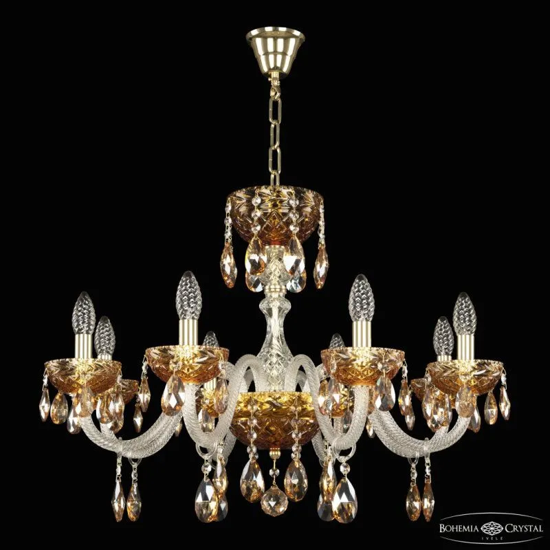 Подвесная люстра Bohemia Ivele Crystal 5417 5417/8/240 G Amber/M-1F K721