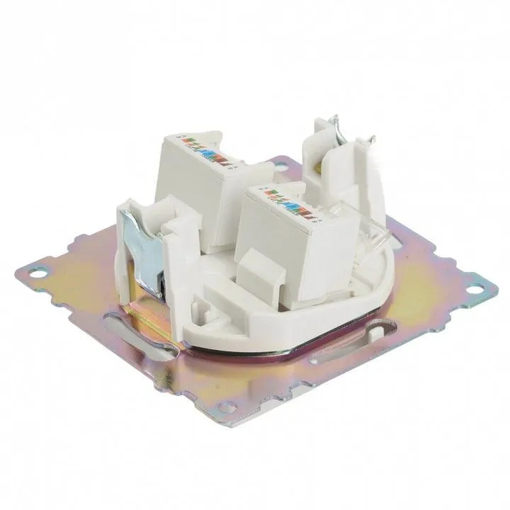 Розетка двойная Ethernet RJ-45 без рамки Stekker Катрин 50003