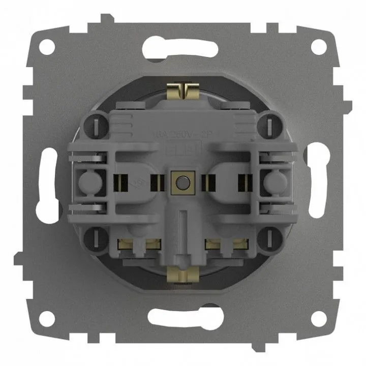 Розетка с заземлением и со шторкой, без рамки Elbi Eleсtriс Zena Vega 609-011000-243