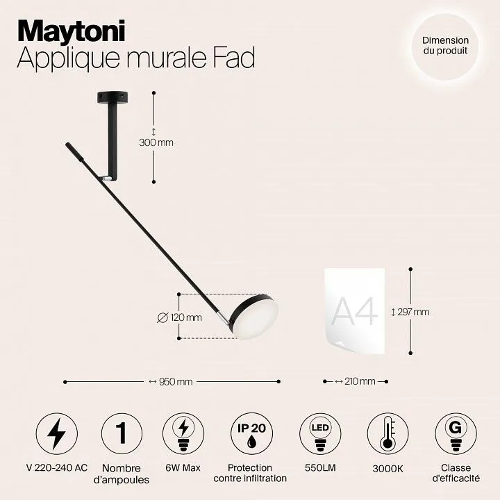 Бра Maytoni ФАД MOD070WL-L6B3K