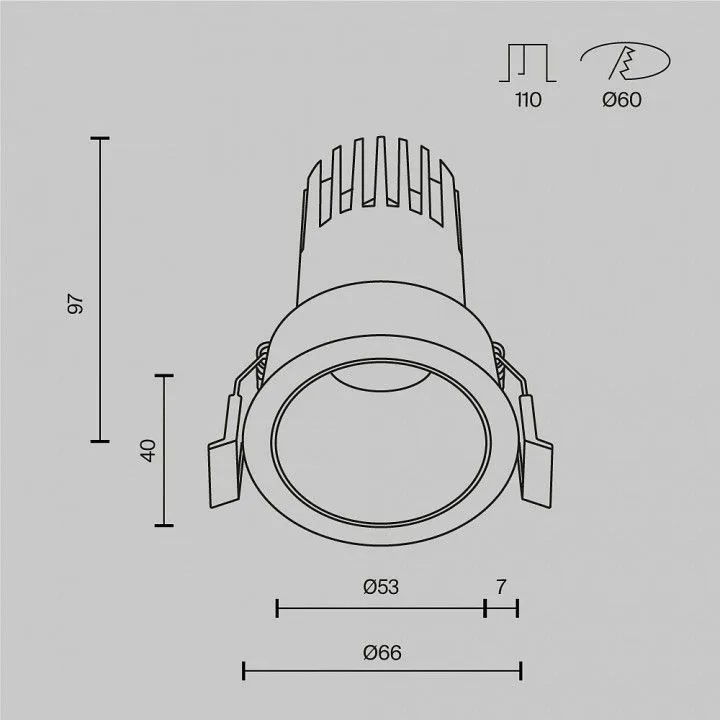 Встраиваемый светильник Maytoni Technical Омут DL116-10W-3K-W