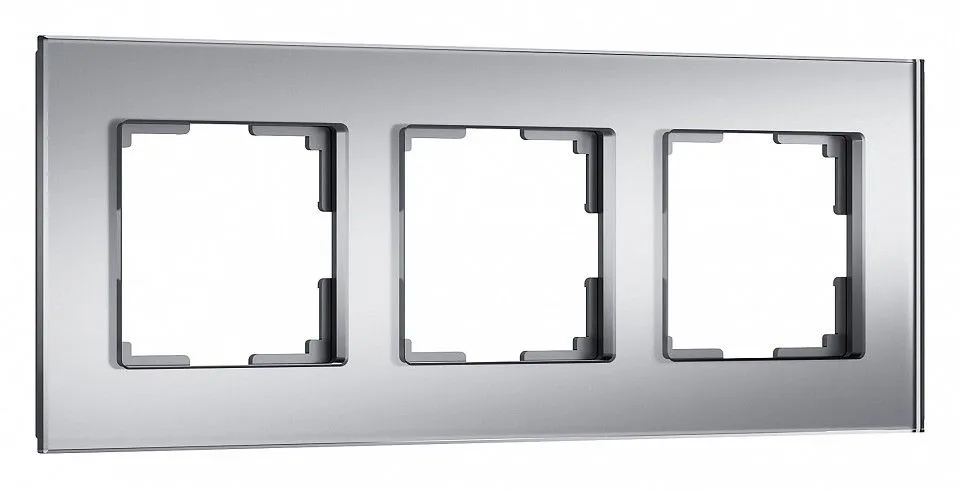 Рамка на 3 поста Werkel Senso (серебряный, стекло soft-touch) W0033106