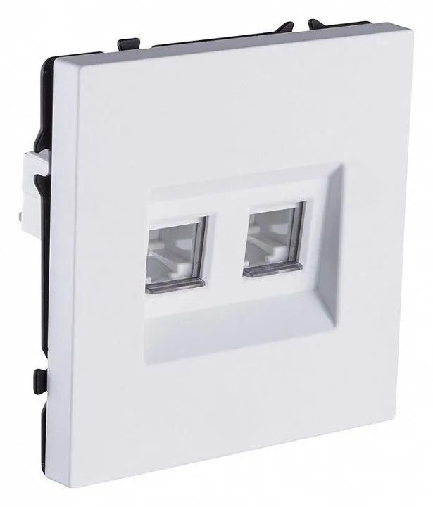 Розетка двойная Ethernet RJ-45 и со шторками, без рамки Kollinger Eclipse EC-018WG