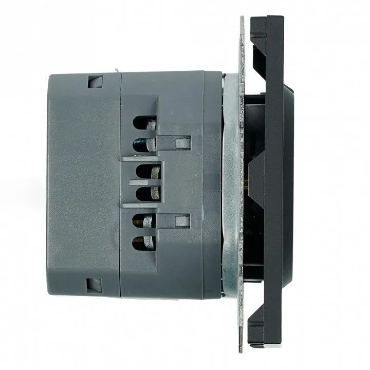 Розетка с заземлением и со шторкой и 2хUSB type A и C, без рамки Stekker Эмили 50218