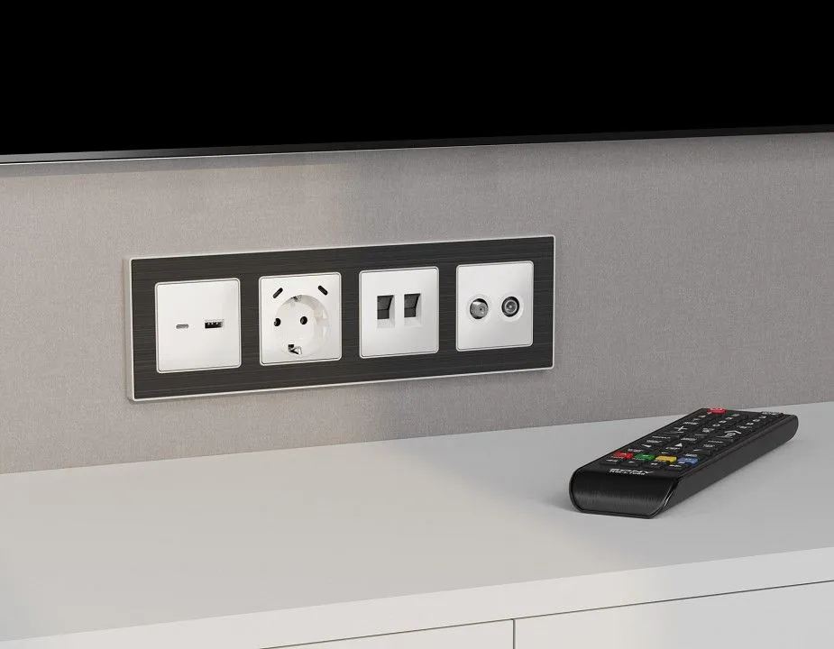 Накладка для розетки RJ-11 или RJ-45 Ambrella Volt ALFA AP1321