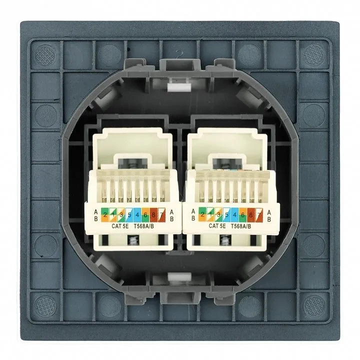 Розетка двойная Ethernet RJ-45 без рамки Stekker Мия 50451